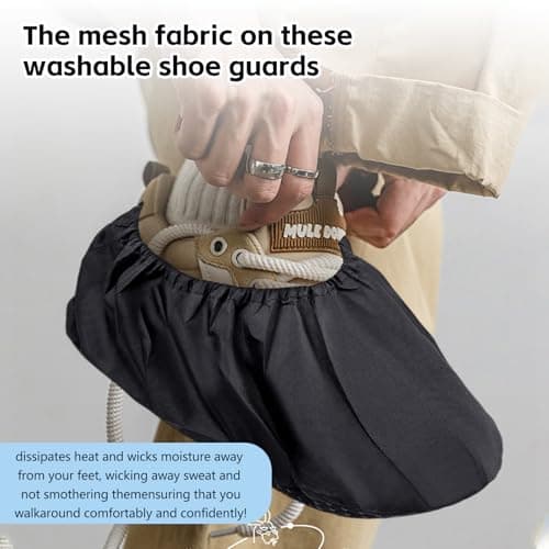 RFYTDCF 10 Pairs Shoe Covers Reusable, Non-Slip Shoe Protector Overshoes Dustproof Indoor Breathable Mesh Fabric Boot Covers for Carpet Floor Protection Household — view 5