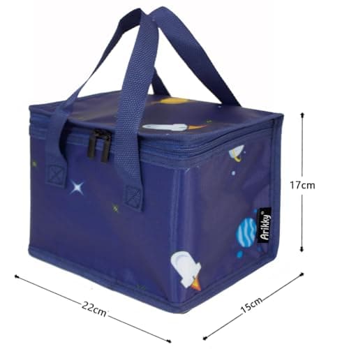 Arikky Lunch Bag Insulated Women Men Kids Cool Bag Lunch Box School Girls Boys Toddlers Picnic Bag Travel Small Mini Cooler Blue Star 6 cans — view 2
