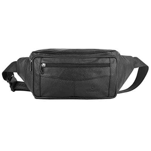ZZNICK Genuine Leather Fanny Pack/Waist Bag/Organizer with Adjustable Belt, Multiple Pockets for Men and Women — view 6
