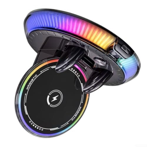 15W Fast Wireless Car Phone Holder, 360° Rotating, RGB Light — view 4