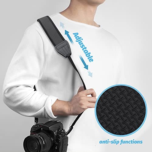 Camera Shoulder Strap, Anti-slip Over Shoulder Camera Sling Strap Quick Release with Safety Tether, Comfortable Camera Neck Strap for DSLR Camera — view 3
