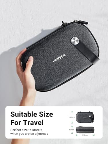 UGREEN Travel Accessories Tech Pouch Electronics Cable Organiser Bag Black — view 3