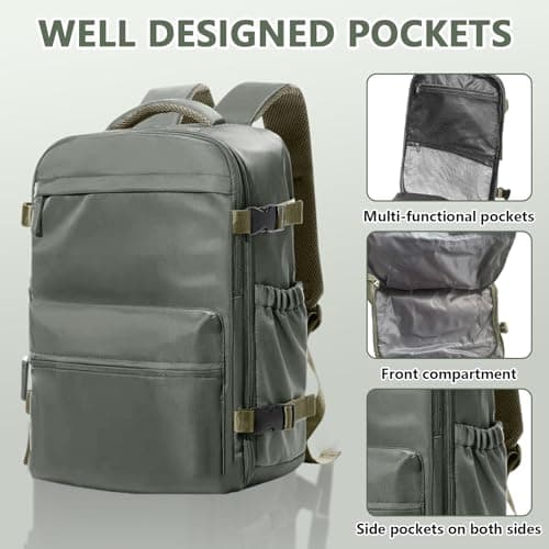 Vacuum Backpack Travel Bag, Compression Backpack with Pump(Army Green) — view 3