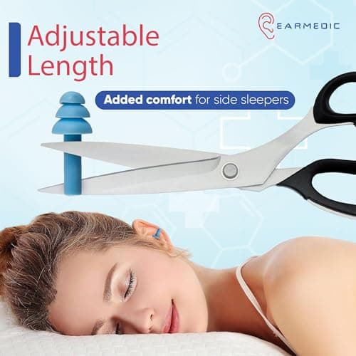 Earmedic Snooze Ear Plugs for Sleep - 6 Pairs Soft Silicone Reusable Noise Cancelling Earplugs for Side Sleepers & Snoring — view 4