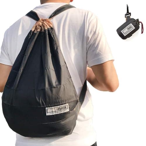 BAG-BAG Durable Packable Backpack More - Ultra Lightweight Water Resistant Foldable Outdoor Daypack Collapsible Backpack for Day Hiking, Travel£¬Shopping (Black, Backpack) — view 2