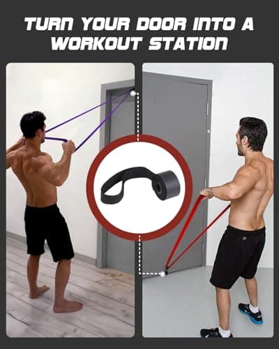 Fitense Resistance Bands Set for Men Women - 6 Resistance Levels Pull Up Bands, Exercise Bands Resistance with Door Anchor, Training Poster & Pouch for Body Stretching, Pull Up Assist — view 6