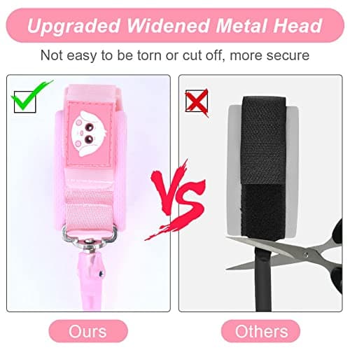 AOMIG Anti Lost Safety Wrist Link Belt, 1.5M Wrist Reins for Toddlers with Key Lock, Baby Reins Toddler Reins for Walking & Travel, Toddler Wrist Strap for Walking (Pink) — view 6