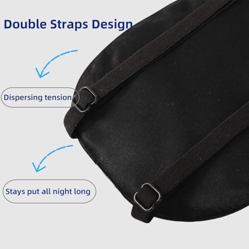 ALASKA BEAR Sleep Mask 2 Straps, Mulberry Silk, Twin Thin Elastic Bands Stay Put All Night, Super-Smooth Slim Eye Mask Two Adjustable Head Strings and Nose Baffle — view 2