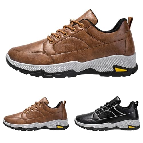 Men's Hiking Shoes Couple Walking Boots Low Rise Hiking Boots Lightweight Trekking Footwear Waterproof Outdoor Camping Climbing Shoes Sneaker Outdoor Sports Trainers Coffee — view 5