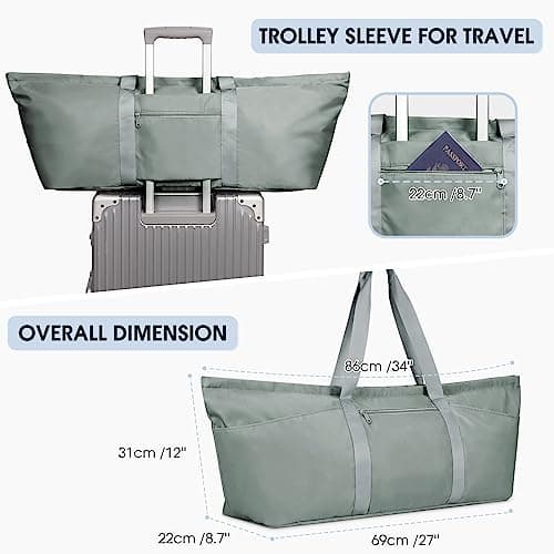 sportsnew Large Yoga Mat Bag for Women Gym Bag with Shoes Bag,Greenish Grey — view 5