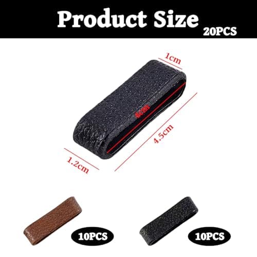 20Pcs Rubber Leather Belt Loop Keepers, Brown Black Replacement Belt Strap Retainers, Fix Extra Belts Holder for Men Women DIY Craft Accessories — view 2