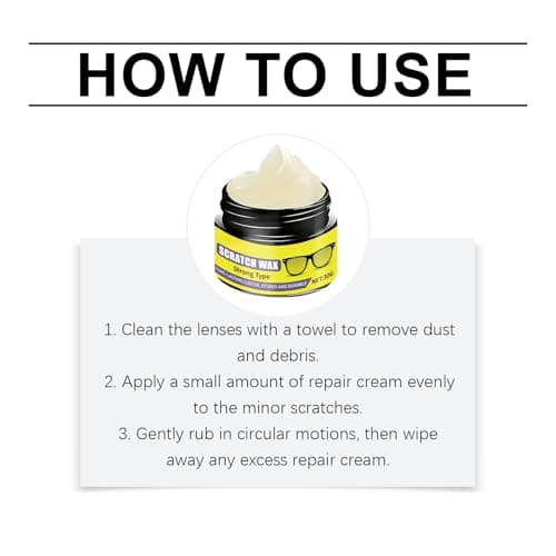 Wtirey Eyeglass Scratch Remover, 30g Scratch Repair Cream - Glasses Lens Scratch Remover for Spectacles, Home, Office, Travel & Road Trip — view 5