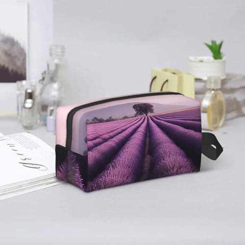 Toiletry Bag for Women Men Dopp Kit Travel Makeup Bag Make Up Organizers Cosmetic Bag Lavender Fields Hanging Toiletry Bag Shaving Bag with Large Capacity for Travel — view 6