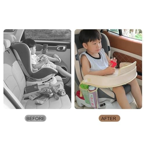 Car Seat Tray for Kids Travel Large Capacity Thick Pad Walls Safe Hygienic — view 5