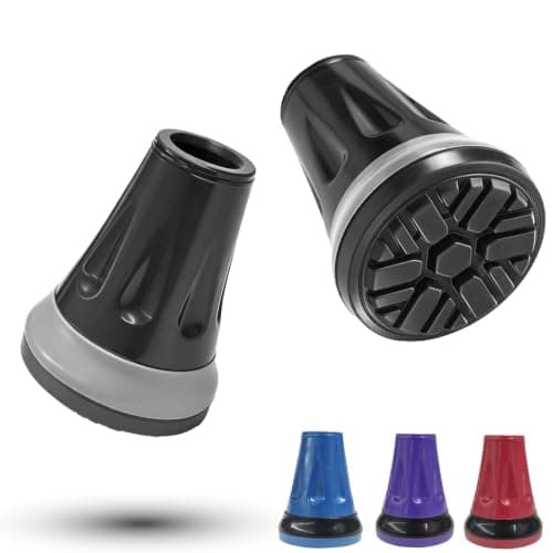Cane Tips, 3/4 Inch All Terrain Tip for Cane & Crutch, 3/4'' Rubber Replacement Foot Pad, 0.75 Inch Cane Tips Heavy Duty, Walking Cane Tips and Crutch Tips(Pack of 2)