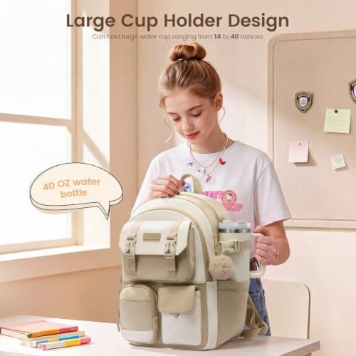 LOVEVOOK School Bag for Girls Laptop Backpack Womens Ladies Work Rucksack — view 2