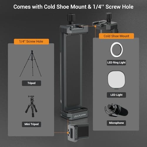 Leaplumin iPad & Tablet Tripod Mount for iPad Mini & Most Tablets — view 4