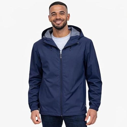 Blu Apparel Mens Waterproof Rain Jacket Premium Branded Walking Hiking Everyday wear Jacket Windproof (UK, Alpha, M, Regular, Regular, Navy) — view 2