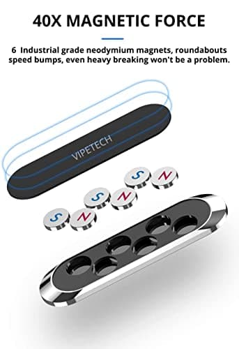 VIPETECH Magnetic Car Phone Holder, Powerful Magnet Mount For Dash, Sticks to Any Dashboard for GPS in VAN — view 3