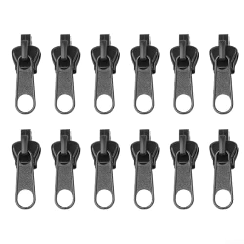 Zip Slider Replacement 12pcs for Instant Zip Repair Kit for Jeans Luggage - No Tools Required Black — view 6