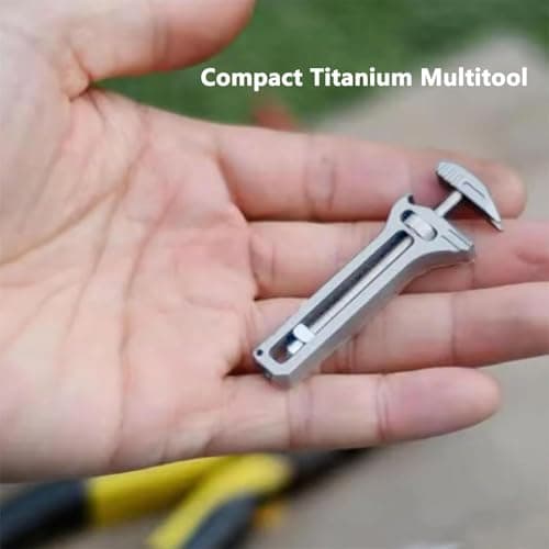 Compact Titanium Multitool, Portable Mini Multitool Wrench, Adjustable Wrench Alloy Tool with Bottle Opener, Nail Puller, and Caliper, for Home, Camping, and DIY Projects (3pcs) — view 6