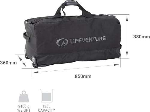 Lifeventure Expedition Wheeled Duffle Bag, 120 litres Capacity, Foldable — view 3