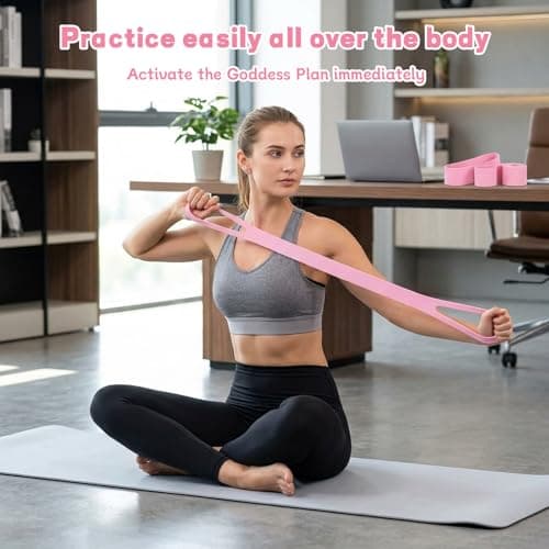 Resistance Bands with Handle, Exercise Bands for Women, Strength Training Equipment for Home Workouts, Compact Travel Bands, Pink Set of Three, Dimensions 34.00 cm by 2.80 cm by 0.50 cm — view 4