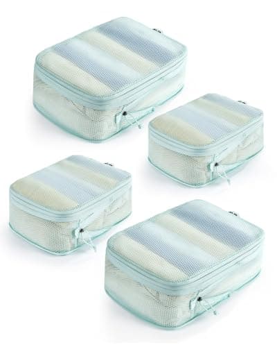ECOHUB 4 Piece Compression Packing Cubes, Recycled Tear-Resistant Mesh