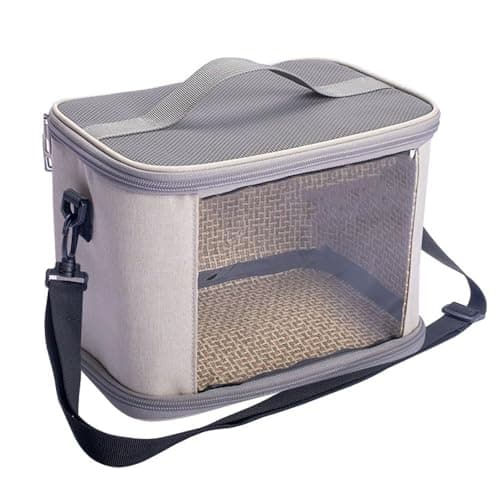 Haimusan Bird Carrier Bag Bird Travel Cage, Indestructible Stainless Steel Mesh Backpack for Parrot, Portable Bird Travel Bag, Pet Transparent Breathable Travel Cage (Grey)