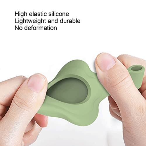 Alsukeay 4 Pack Holder Case for AirTag with Keychain Flower Silicone Protective Cover with Loop Key Ring for Kids Pets Wallet Backpacks Luggage (Blue/Green/Pink/Purple) — view 3