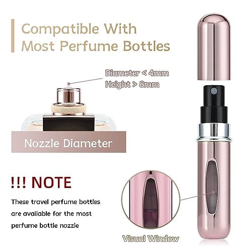 OBSGUMU 8PCS Travel Perfume Atomiser Refill Bottles, 5ML Mini Perfume Bottle Set for Luggage, Aftershave, and Holiday — view 3