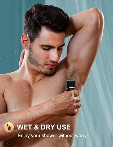 Body Trimmer Men 3 in 1, Pubic & Ball Trimmer Man IPX7 Waterproof, Rechargeable Body Shavers for Men with 2 Combs, Painless Nose Hairs Trimmer for Man,Wet & Dry — view 6