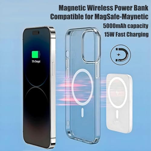 Wireless Magnetic Power Bank, 5000mAh 15W Portable Move Charger for iPhone — view 2