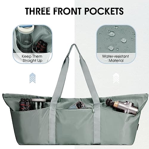 sportsnew Large Yoga Mat Bag for Women Gym Bag with Shoes Bag,Greenish Grey — view 4