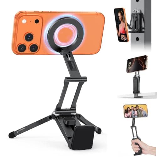OMOTON TP02 360° Rotating for MagSafe Tripod, for Vlog, Gym, Travel, Black