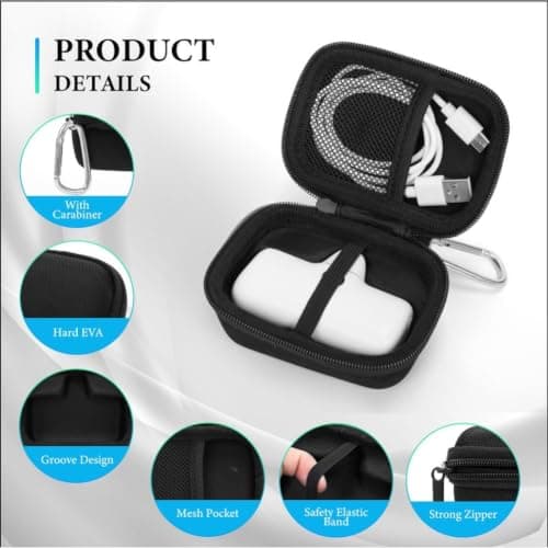 Protective Carry Case for Anker for nano 621 and iWALK for battery Pack - Waterproof Hard Shell Organizer with Zipper - Black 10.5cm(Black) — view 6