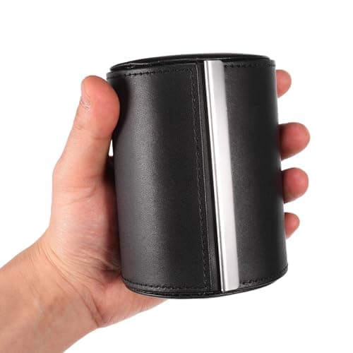 NULYLU Cylindrical Tie Holder Portable Pu Leather round Travel Case with Magnetic Lock Water-resistant Scratchproof for Men's Silk Ties for Business Trips and Formal Occasions — view 4