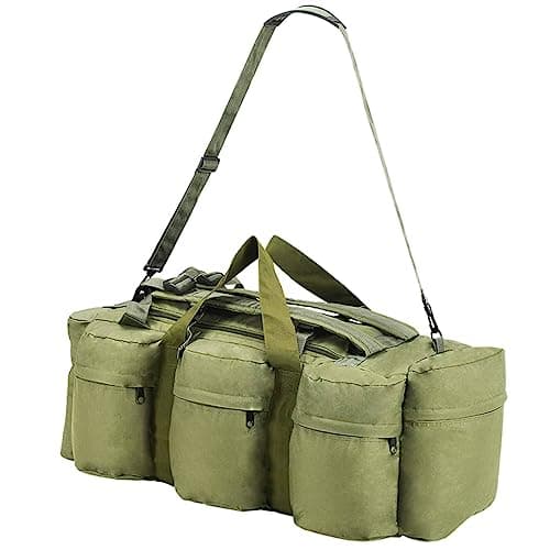 vidaXL 3-in-1 Army-Style Duffel Bag 45 L Olive Green — view 4