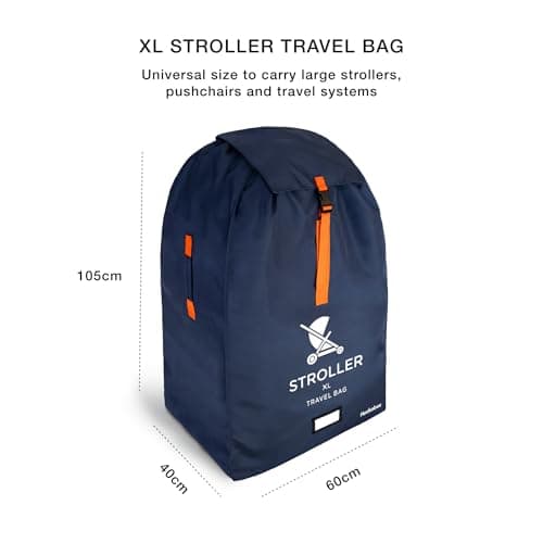 Huckaboo XL Stroller Travel Bag - Extra Large Pushchair and Pram Bag for Airplane, Navy — view 2