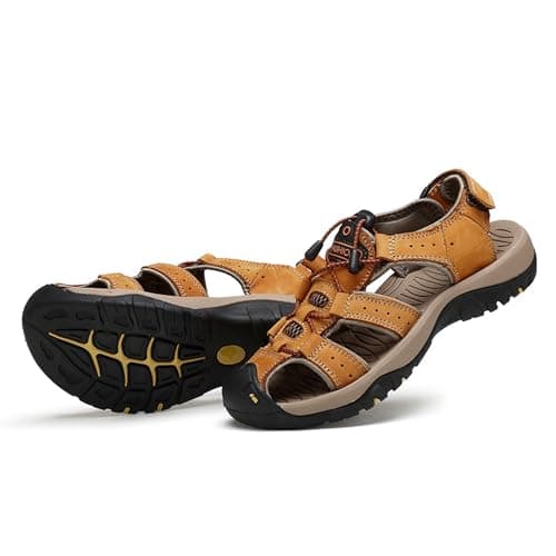 Letuwj Men's Sandals Travel Large Size Beach Sandals Open Toe Breathable Sandals Black 10 — view 4