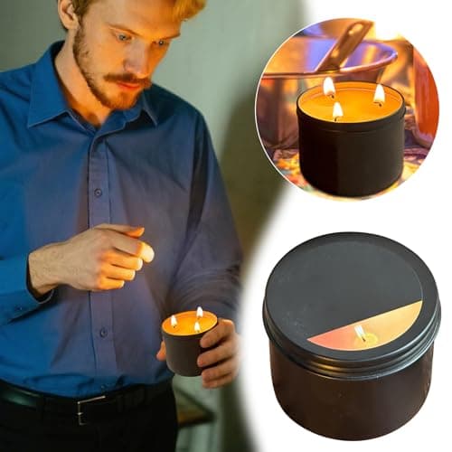 36 Hour Emergency Tin Set for Power Outages Camping Winter & Home Lighting - Long Container Compact Travel Kit Household Supply Unmatched Endurance (Black, 7x7x4.8cm) — view 3