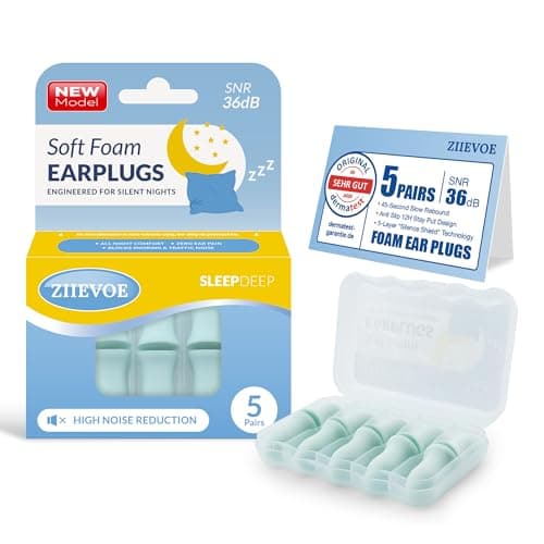 ZIIEVOE Ear Plugs for Sleep–2026 Ultra Upgrade, 5 Layer 36dB Noise Blocking, Anti Slip 12H Stay Put Design, Slow Rebound Cloud Comfort, for Sleeping Studying Travel, 10 Pack