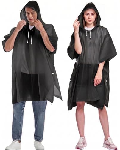 NAYEZH Rain Poncho for Adults, 2‑Pack Reusable Waterproof Cape with Hood — view 2