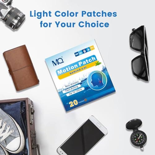 Motion Sickness Patches, 20 Count Travel Sickness Patches Non-Drowsy, Cruise Ship Travel Essentials, Fast Acting & Long Lasting 72H, Dark Color — view 6