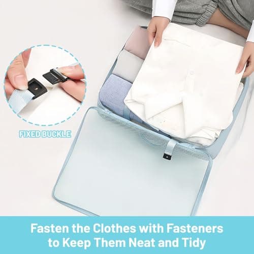 Compression Packing Cubes 8pcs, with Visible Mesh, Handle & Double Zipper — view 4