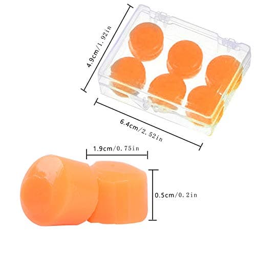 12 PCS Silicone Ear Plugs Soft Protective Waterproof Noise Cancelling Putty Ear Plugs Moldable Earplugs Set with 2 Clear Storage Boxes for Swimming Sleeping — view 2