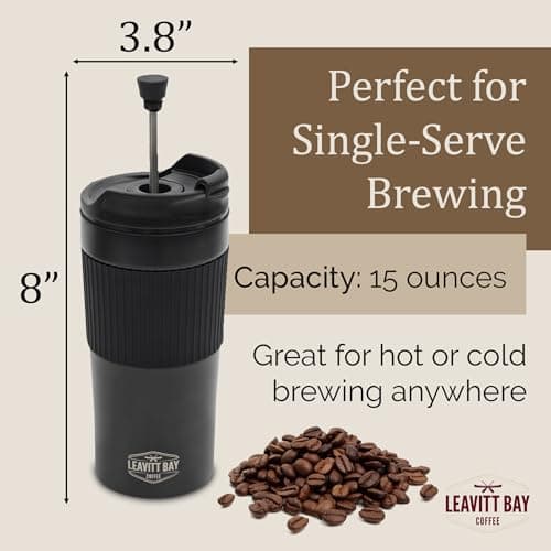 Portable French Press Travel Mug – Double Wall Travel Coffee Maker – Home, Office, or Camping – 15 oz No Leak Coffee or Tea Press — view 4