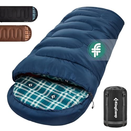 KingCamp Unisex Adult Sleeping Bag, 400 g, Navy Blue, Large