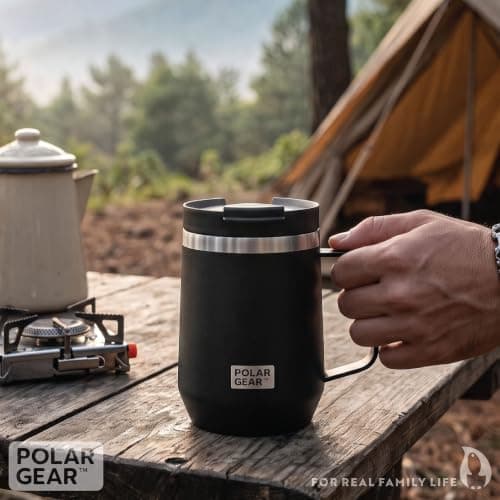 Polar Gear 400ml Desk Coffee Travel Mug with Handle Barista - Leakproof — view 3