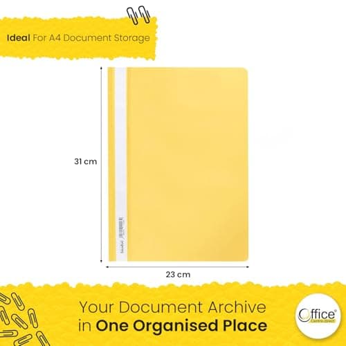 OFFICE CENTRE 1x Yellow A4 Project Folders, 2 Prong, Document Organiser — view 3